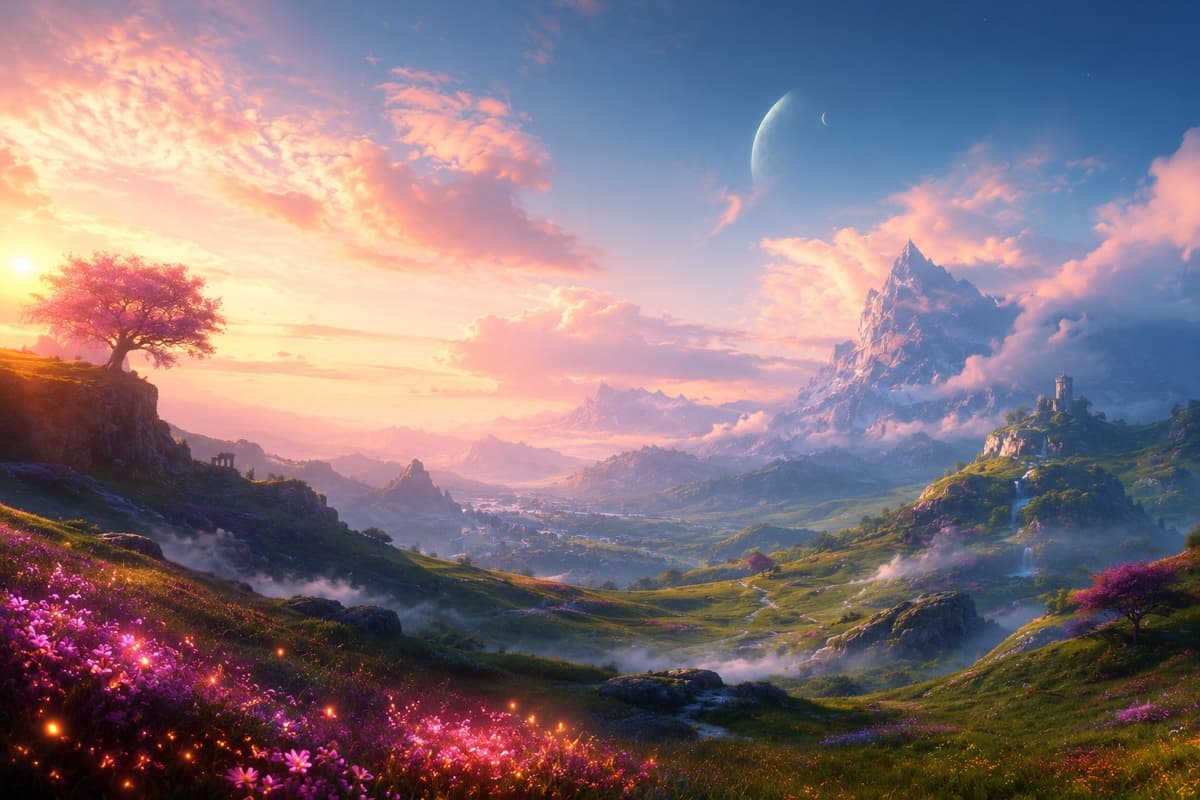 Cosmic landscape representing shared architecture and scale